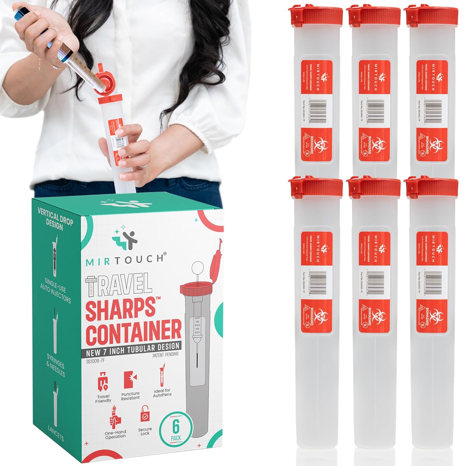 ◾️◻︎SHARP 2019年製　◻︎◾️ユーズド Travel Sharps™ - Single-Use Portable Small Sharps Container for Auto-I