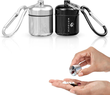 PillPort™ - Portable KeyChain Mini Pill Container for Pocket Purse Travel Bags - 2pk