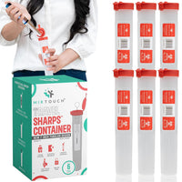 Travel Sharps™ - Single-Use Portable Small Sharps Container for Auto-Injectors, Syringes & Needles - 6pk