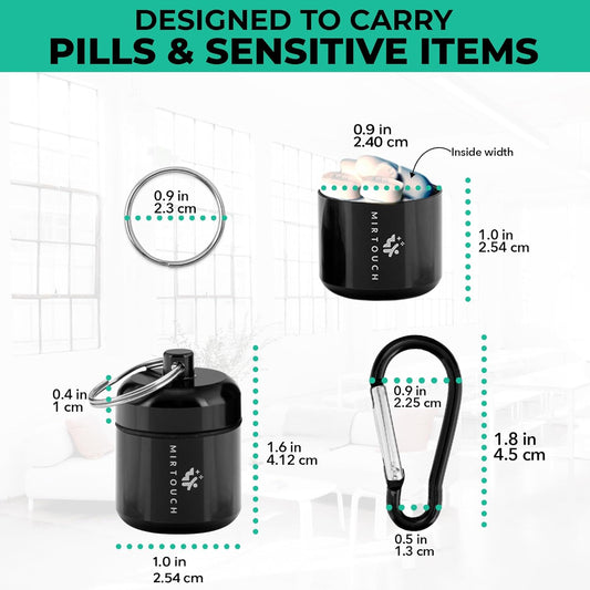 PillPort™ - Portable KeyChain Mini Pill Container for Pocket Purse Travel Bags - 2pk
