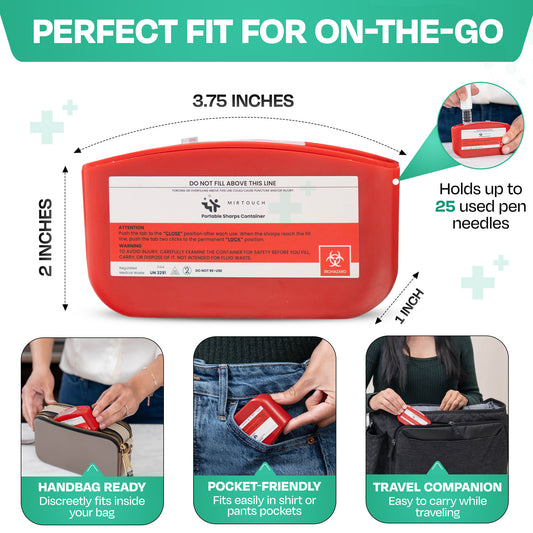 Pocket Sharps™ (3-Pack)| Portable Sharps Container for Pen Needles